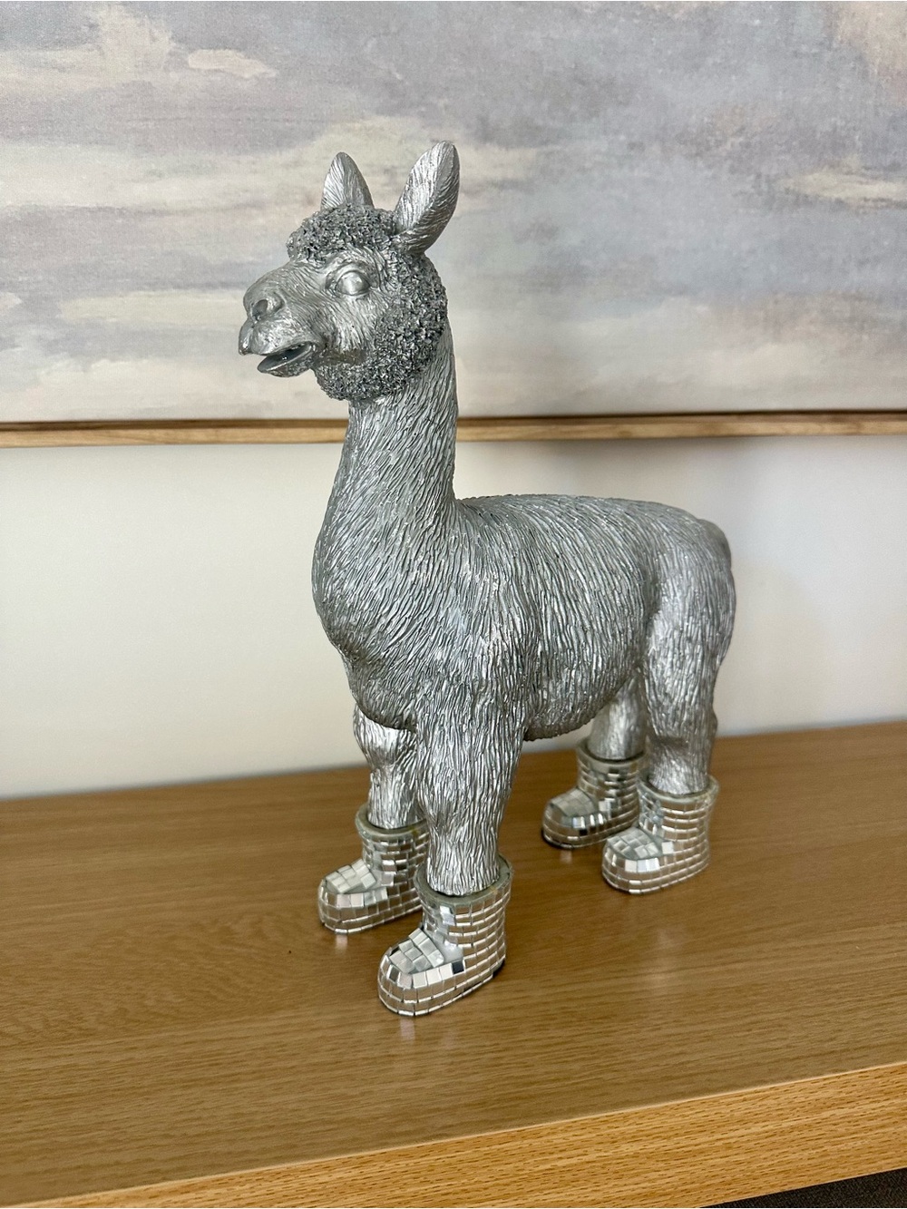 CB2 “Disco Llama” Silver Llama Accent Sculpture